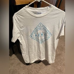 White and light blue t shirt